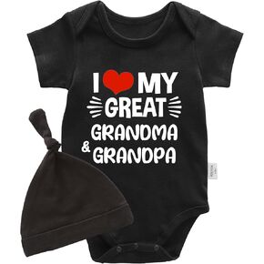 Baby Triplets Bodydsuits I Love My Grandma Grandpa Newborn Twins Romper Girl Hairband Cute Hat Suit
