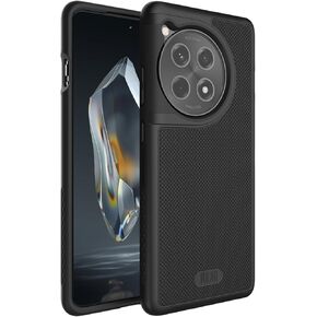 TUDIA MergeGrip [Military Grade] Designed for OnePlus 12R Case 5G (2024), [Drop Tested] Dual Layer Shockproof Slim Tough Heavy Duty Protective Phone Case - Jet Black
