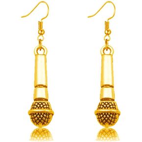coadipress Microphone Earrings Personalized Microphone Charm Earrings Music Drop Earrings Music Jewelry Musician Gifts for Singer Karaoke Gifts Music Teacher Gift in Kuwait