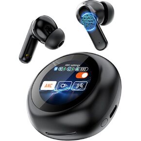 ANC Wireless Earbuds,Touch Screen Bluetooth 5.4 ENC Noise Cancelling Earphones,Wireless Heardphones IPX5 Waterproof In Ear HiFi Sound Stereo Headset for Laptop Pad Android/iOS Phones (White)