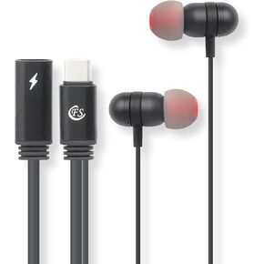 استمتع بالموسيقى أثناء الشحن! سماعات رأس USB C، سماعات أذن سلكية USB-C مع ميكروفون لهاتف iPhone 15 Pro Max Plus Samsung Galaxy S23 Ultra S22 FE S20 Flip 3 Fold 4 A54 iPad Pro (أبيض)