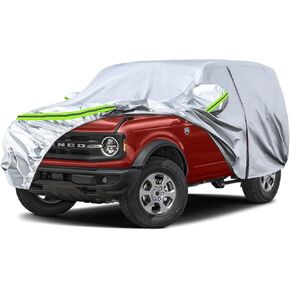 Waterproof Car Covers Replace for 2007-2024 Ford Expedition EL/MAX and Lincoln Navigator L, 6 Layers Silver All Weather Car Cover with Zipper Door for Snow Rain Dust Hail Protection