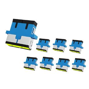 SC to LC Fiber Optic Coupler with Flange, Simplex UPC Metal Hybrid Fiber Adapter
