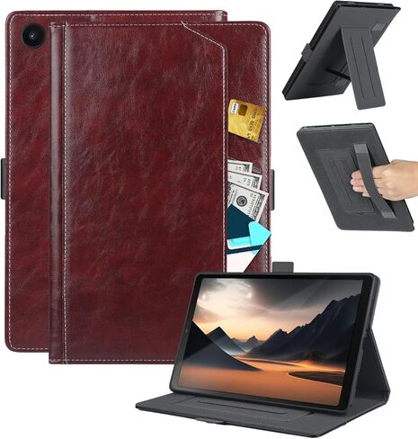 Case for Samsung Galaxy Tab A8 10.5 inch, Auto Wake/Sleep, Hand Strap, Card Slots, Business Folio Flip Stand Cover for A8 Tablet Model SM-X200/X205/X207,Drown in Saudi Arabia
