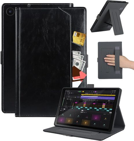 Case for Samsung Galaxy Tab A8 10.5 inch, Auto Wake/Sleep, Hand Strap, Card Slots, Business Folio Flip Stand Cover for A8 Tablet Model SM-X200/X205/X207,Drown in Saudi Arabia