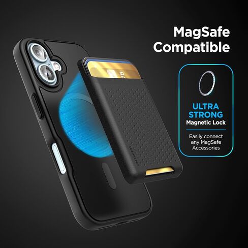 ENCASED Wallet Case Set for iPhone 16 Pro with Removable Card Holder (iPhone 16 Pro) Black in Saudi Arabia