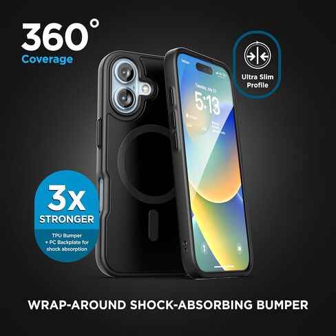 ENCASED Wallet Case Set for iPhone 16 Pro with Removable Card Holder (iPhone 16 Pro) Black in Saudi Arabia