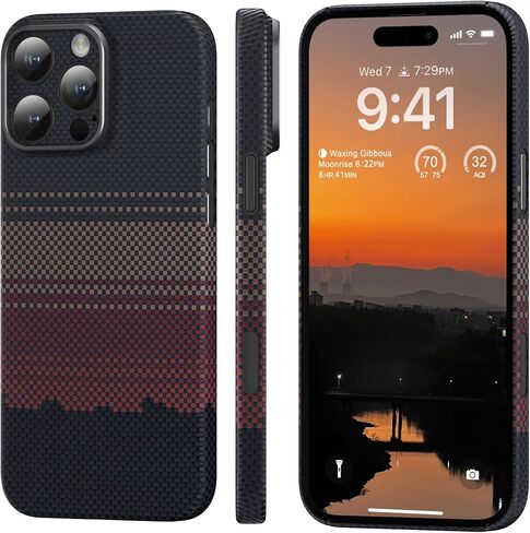 حافظة memumi Real Aramid Fiber لهاتف iPhone 16 Pro، [بدون ملمس] ألياف أراميد متينة وقوية مع حافظة نحيفة 0.5 مم لهاتف iPhone 16 Pro رفيعة وبسيطة في تصميم ألياف الكربون، رمادي أسود in Saudi Arabia