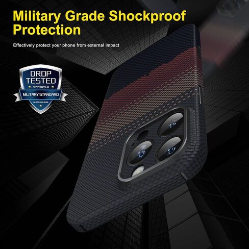حافظة memumi Real Aramid Fiber لهاتف iPhone 16 Pro، [بدون ملمس] ألياف أراميد متينة وقوية مع حافظة نحيفة 0.5 مم لهاتف iPhone 16 Pro رفيعة وبسيطة في تصميم ألياف الكربون، رمادي أسود in Saudi Arabia