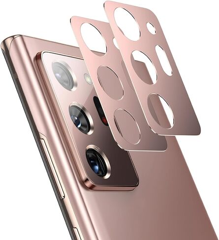2 Pack Metal Camera Lens Protector for Samsung Note 20 Ultra, Galaxy Note 20 Ultra Camera Protector, Note20 Ultra 5G Camera Screen Protector Full Coverage Case 6.9" (Gold) in Saudi Arabia