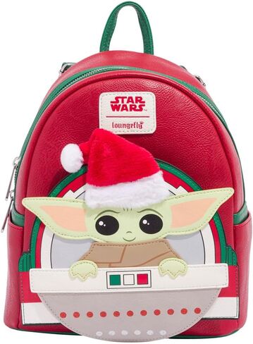 حقيبة ظهر صغيرة من Loungefly Star Wars Santa Grogu - حصريًا من Entertainment Earth in Saudi Arabia