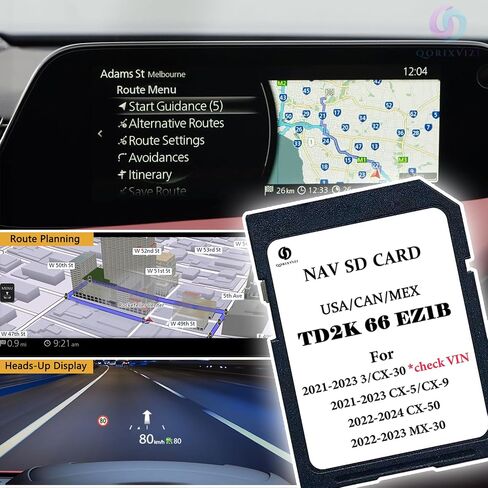 Latest Navigation SD Card, GPS SD Card Compatible with 2021-2023 Cx-5 & Cx-30 & 3 & Cx-9; 2022-2024 Cx-50; 2022-2023 Mx-30, GPS Map Update for USA/CAN/MEX in Saudi Arabia