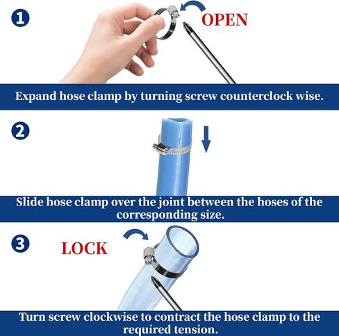 192 Pcs 12 Sizes Goobetter Single Ear Hose Clamps Stainless Steel with Ear Clamps Pincer Set, 5.3-33.1mm Adjustable Hose Clamp Assortment for radiator, Plumbing, Automotive, Washing Machine in Saudi Arabia
