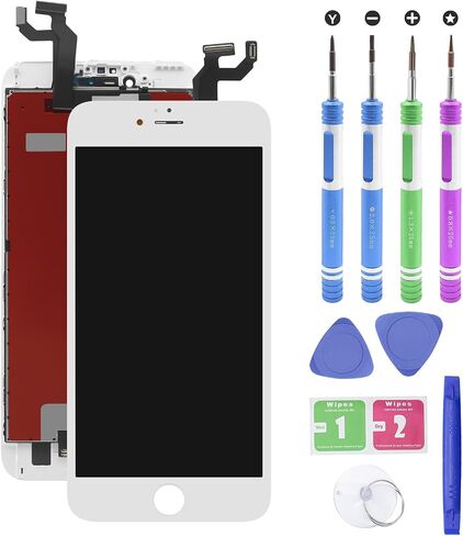 Replacement for iPhone 6 2014 Year (Model A1549 A1586 A1589) White LCD Display Digitizer Panel (Repair) LED Screen Assembly with Repair Tools in Kuwait