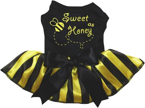 Petitebella Sweet As Honey Puppy Dog Dress (Yellow, Medium) in Kuwait