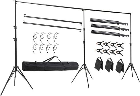 10x20 ft Heavy Duty Back Drop Adjustable Stand, Photo Backdrop Stand Kit for Photography with Carrying Bag, Convertible to Backdrop Stand 10x10 Adjustable Width. in Kuwait