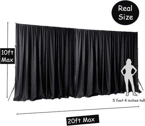10x20 ft Heavy Duty Back Drop Adjustable Stand, Photo Backdrop Stand Kit for Photography with Carrying Bag, Convertible to Backdrop Stand 10x10 Adjustable Width. in Kuwait