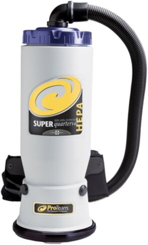 مكانس الظهر ProTeam، مكنسة كهربائية Super QuarterVac التجارية على الظهر مع فلترة وسائط HEPA ومجموعة أدوات العصا المكونة من قطعتين، 6 كوارت، سلكية in Saudi Arabia