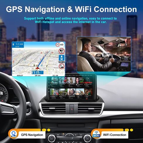 2G + 64G راديو السيارة ستيريو لمازدا 3 2014-2019 مع Apple CarPlay اللاسلكي Android Auto 9 "شاشة تعمل باللمس Android 13 ستيريو السيارة مع بلوتوث نظام تحديد المواقع والملاحة HiFi FM وحدة الرأس مع كاميرا احتياطية + Canbus in Saudi Arabia