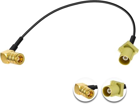 Fakra Curry Male Code K to SMB Female Right Angle Adapter Cable RG174 6in/15cm Compatible with Car Vehicle Radio Stereo Receiver Tuner in Kuwait