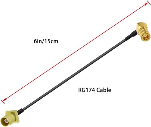 Fakra Curry Male Code K to SMB Female Right Angle Adapter Cable RG174 6in/15cm Compatible with Car Vehicle Radio Stereo Receiver Tuner in Kuwait