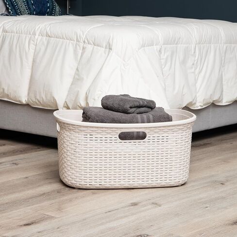 مايند ريدر سلة غسيل بسعة 40 لتر (10 كغم/22 باوند) بمقابض مفرغة وجيدة التهوية، مجموعة من قطعتين، اسود in Kuwait