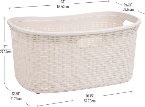 مايند ريدر سلة غسيل بسعة 40 لتر (10 كغم/22 باوند) بمقابض مفرغة وجيدة التهوية، مجموعة من قطعتين، اسود in Kuwait