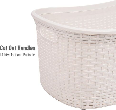 مايند ريدر سلة غسيل بسعة 40 لتر (10 كغم/22 باوند) بمقابض مفرغة وجيدة التهوية، مجموعة من قطعتين، اسود in Kuwait