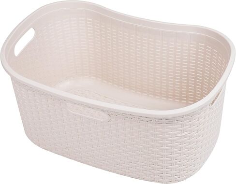 مايند ريدر سلة غسيل بسعة 40 لتر (10 كغم/22 باوند) بمقابض مفرغة وجيدة التهوية، مجموعة من قطعتين، اسود in Kuwait