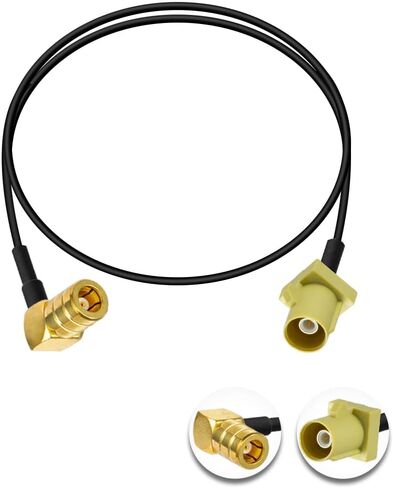 Fakra Curry Male Code K to SMB Female Right Angle Adapter Cable RG174 6in/15cm Compatible with Car Vehicle Radio Stereo Receiver Tuner in Kuwait