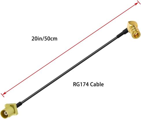 Fakra Curry Male Code K to SMB Female Right Angle Adapter Cable RG174 6in/15cm Compatible with Car Vehicle Radio Stereo Receiver Tuner in Kuwait