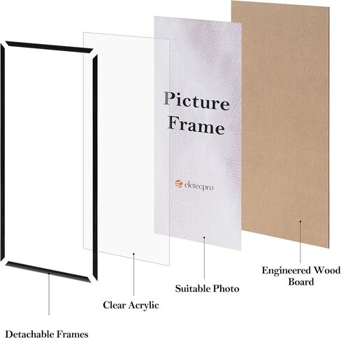 eletecpro 10x18 Poster Frame Black and Lightweight Picture frame with 4 Detachable Strips Wall Decoration to Hang Horizontally and Vertically for Art Movie Poster, 2 Pack in Saudi Arabia