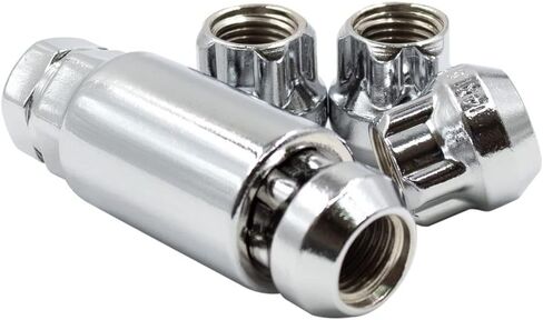Wheel Accessories Parts M14 1.5 14x1.5 Thread Closed End Bulge 1.38" Long Locking Wheel Lug Nuts Lock Black Dual Hex Key 13/16" & 3/4" Fits 2015 + Mustang 2005 + Challenger Charger 300C 2011 + Camaro in Kuwait