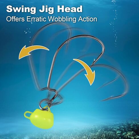 Dr.Fish 10 Pack Ned Rig Jig Heads Swinging Weedless Fishing Jig EWG Wide Gap Hook Swimbait Mushroom Jig Head Bass Fishing Crappie Lures Freshwater in Saudi Arabia