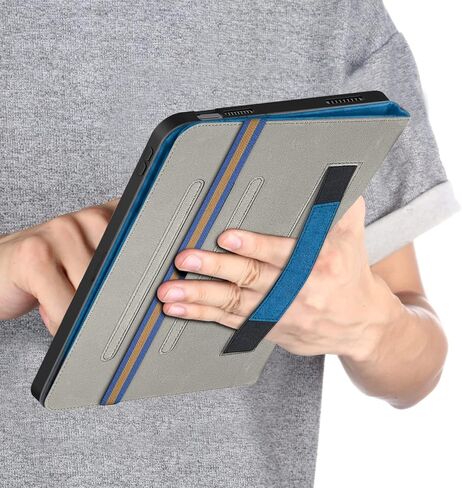 حافظة لجهاز iPad الجيل العاشر مقاس 10.9 بوصات 2022 مع حامل أقلام، (الموديل: A2696 /A2757 / A2777 غطاء ذكي من جلد البولي يوريثان للنوم/الاستيقاظ التلقائي، أسود in Kuwait