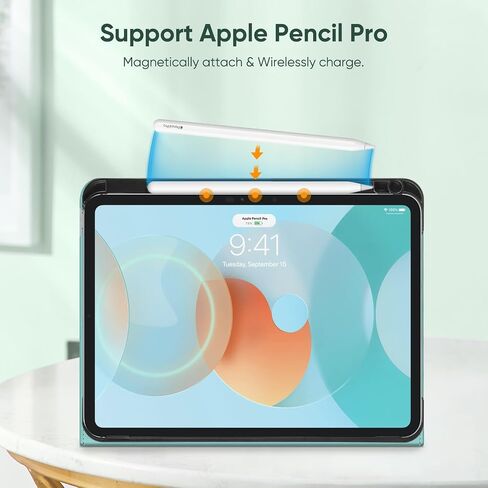 Fintie Folio Case for iPad Pro 11-inch (M4) 2024 (Model Number: A2836/A2837/A3006) - Premium Vegan Leather Smart Stand Back Cover with Pencil Holder, Auto Wake/Sleep, Black in Saudi Arabia