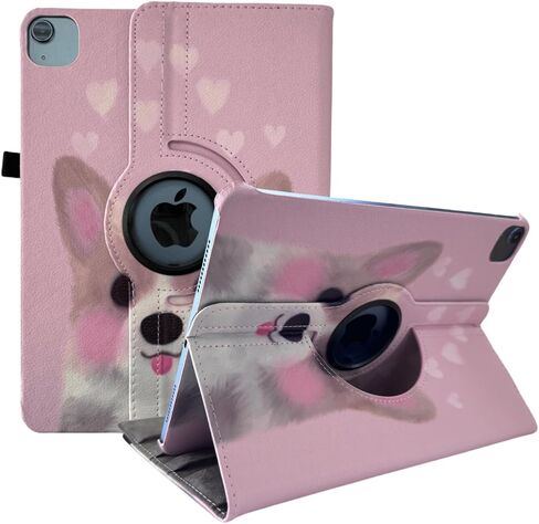 Case for iPad Air 6 11-inch (M2 2024), 10.9-inch Air 5 2022 & 10.9-inch Air 4 2020, 360 Degree Rotating Protective Stand Smart Magnetic Cover Air 6th/5th/4th Generation (LovelyDog) in Kuwait
