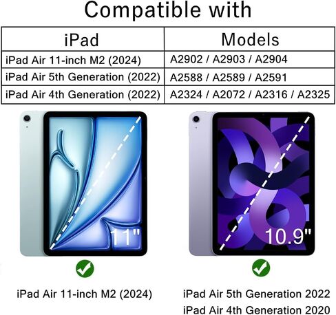 Case for iPad Air 6 11-inch (M2 2024), 10.9-inch Air 5 2022 & 10.9-inch Air 4 2020, 360 Degree Rotating Protective Stand Smart Magnetic Cover Air 6th/5th/4th Generation (LovelyDog) in Kuwait