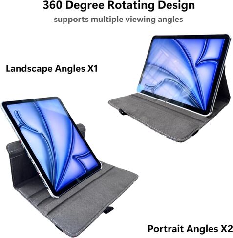 حافظة لجهاز iPad Air 6 مقاس 11 بوصة (M2 2024)، و10.9 بوصة Air 5 2022 و10.9 بوصة Air 4 2020، وحامل واقٍ دوار 360 درجة، وغطاء مغناطيسي ذكي الجيل السادس/الخامس/الرابع (LovelyDog) in Kuwait