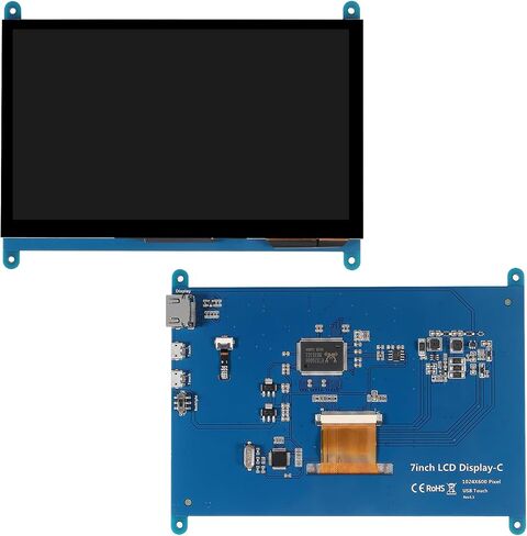 7 Inch IPS Touch Screen Display 1024×600 Capacitive Screen HDMI HD Screen Full View Color LCD Liquid Crystal Screen for Windows 10 8 7, BB Black etc in Kuwait