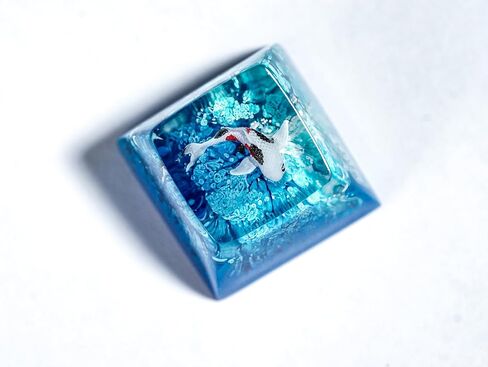 DATKEY Koi Fish & Blue Ocean Artisan Keycap Koi Resin Keyboard Keycaps Cute Keycaps Artisan Keycap Aesthetic Keycaps Custom Keycaps Koi Gifts for Gaming Love Gamer Man On Anniversary Birthday in Saudi Arabia