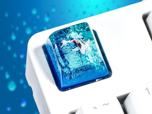 DATKEY Koi Fish & Blue Ocean Artisan Keycap Koi Resin Keyboard Keycaps Cute Keycaps Artisan Keycap Aesthetic Keycaps Custom Keycaps Koi Gifts for Gaming Love Gamer Man On Anniversary Birthday in Saudi Arabia