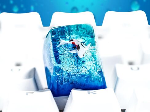 DATKEY Koi Fish & Blue Ocean Artisan Keycap Koi Resin Keyboard Keycaps Cute Keycaps Artisan Keycap Aesthetic Keycaps Custom Keycaps Koi Gifts for Gaming Love Gamer Man On Anniversary Birthday in Saudi Arabia