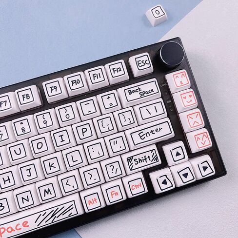 118 Keys PBT Keycaps,Cute Graffiti Dye Sublimation Cherry Profile Keycaps Customized ANSI Layout Keycaps Set Compatible with Cherry MX Switches Mechanical Keyboards (Cherry Profile) in Saudi Arabia