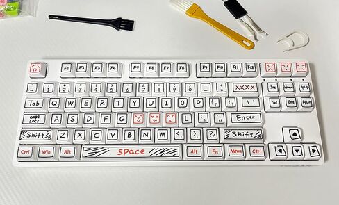 118 Keys PBT Keycaps,Cute Graffiti Dye Sublimation Cherry Profile Keycaps Customized ANSI Layout Keycaps Set Compatible with Cherry MX Switches Mechanical Keyboards (Cherry Profile) in Saudi Arabia