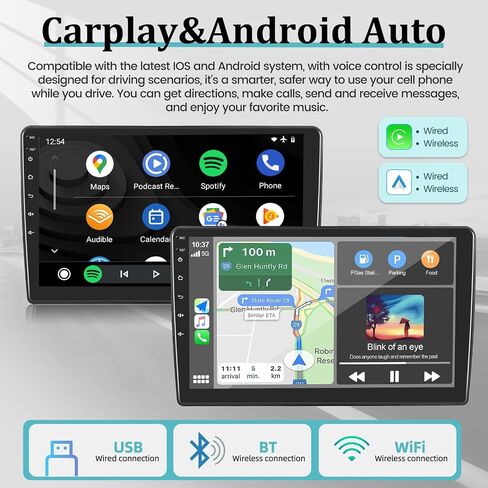 [2+64G] سيارة ستيريو Jeep Wrangler jk/Dodge RAM/Chrysler 300C - Carplay اللاسلكي وAndroid Auto - وحدة رأس Android 10.1 بوصة - WiFi EQ 1080P Mirror Link + كاميرا احتياطية AHD + ميكروفون + Canbus in Saudi Arabia