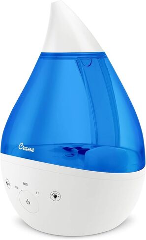 Crane Ultrasonic Humidifiers for Bedroom and Office, 1 Gallon 4-in-1 Cool Mist Air Humidifier for Large Room and Home, Humidifier Filters Optional, Grey in Saudi Arabia