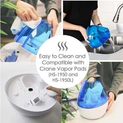 Crane Ultrasonic Humidifiers for Bedroom and Office, 1 Gallon 4-in-1 Cool Mist Air Humidifier for Large Room and Home, Humidifier Filters Optional, Grey in Saudi Arabia
