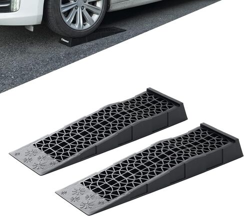 Donext Car Ramps for Easy Vehicle Maintenance and Safe Lifting, Sturdy, Lightweight, Low Profile Car Ramps for Jack Support, Heavy Duty Tire Ramps for Low Chassis Cars, 2 PCS in Kuwait