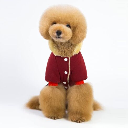 Autumn and Winter Add Fluff Warm Checkered Coat Plush Four Legged Dog Clothes Grid Apparel for Small to Medium Bichon Frise Schnauzer Poodle Teddy Dog (Large, Green) in Saudi Arabia